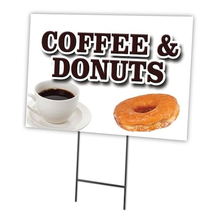 Signmission Coffee & Donuts Yard Sign & Stake outdoor plastic coroplast window, C-1824 Coffee & Donuts C-1824 Coffee & Donuts